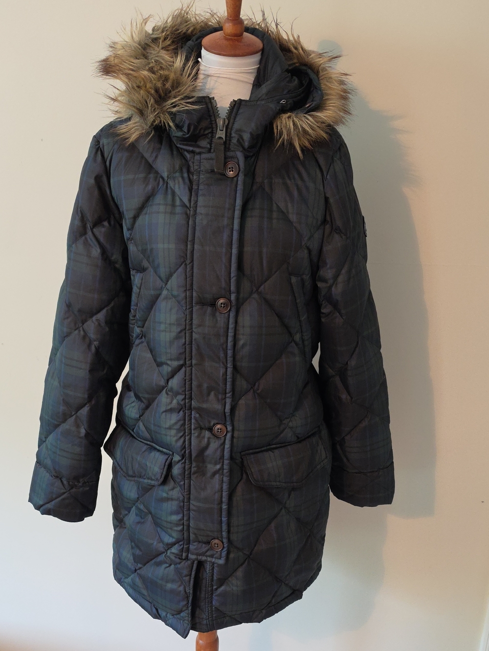 Abercrombie &  Fitch Dark Blue & Black Jacket  with Faux Fur Trim